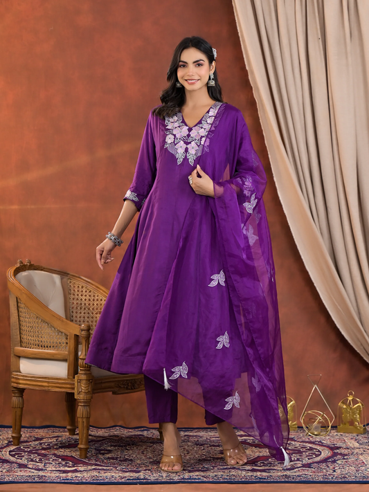 Orchid Handwork Premium Anarkali Kurta Set