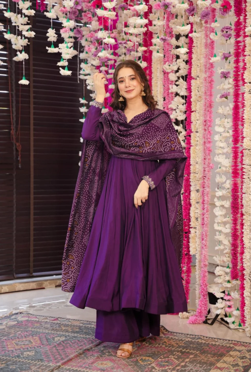 Dreamy purple Muslin Kurta set