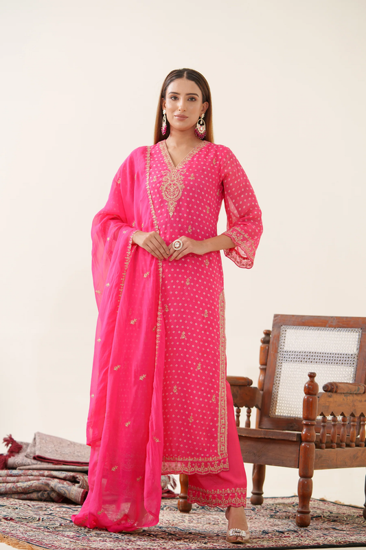 Kaushik Rose Work Suit Set