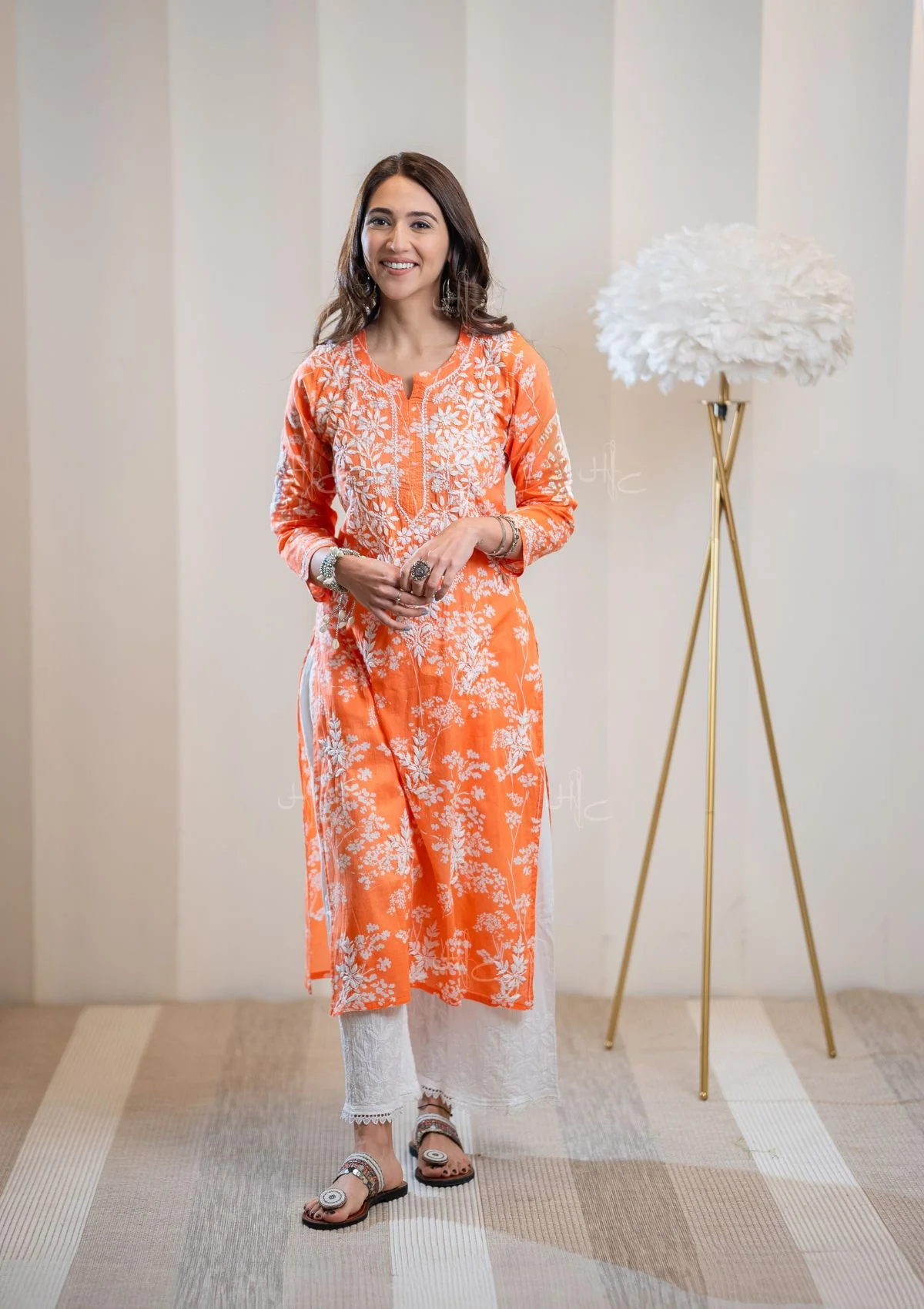 Zainab Chikankari Mulmul Straight Kurta SET