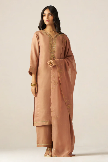 Woven Tissue Festive Kurta Set