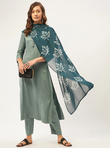 Lush Green Kurta Set with Dupatta