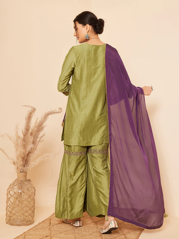 Green Sharara Set