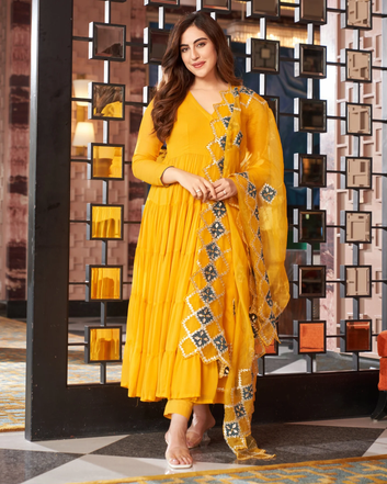 Yellow Gotapatti Georgette Suit Set