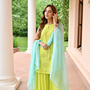 Lime Mint Georgette Suit Set